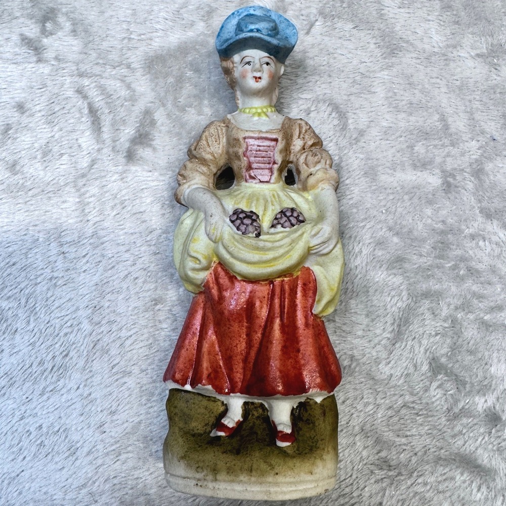 Vintage Hand-Painted Ceramic Occupied Japan Woman Figurine Floral‎ Victorian - Picture 6 of 7